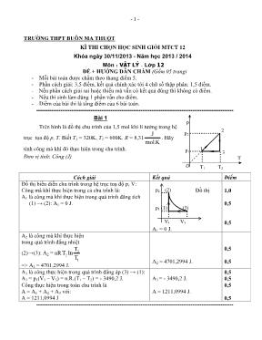 Đề thi chọn học sinh giỏi Vật lí 12 - Năm học 2013-2014 - Trường THPT Buôn Ma Thuột